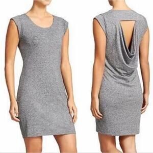 Athleta Women's Dress Size XS Charisma Open Back Grey T-Shirt Linen